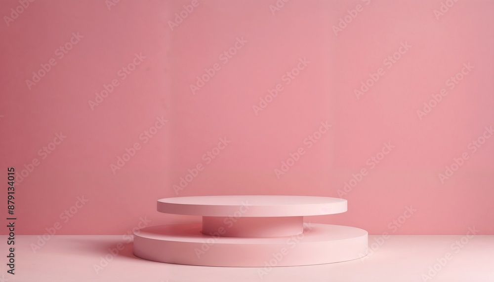 Abstract Pink and White Podium pedestal background. Best for product photography. Abstract Pink and White Podium pedestal background. Best for product photography.