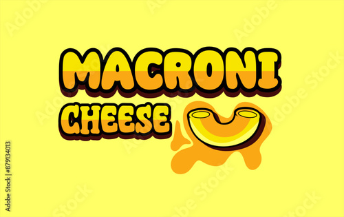 macaroni with melted cheese logo illustration