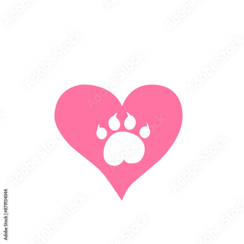 heart paw print vector element © metdi