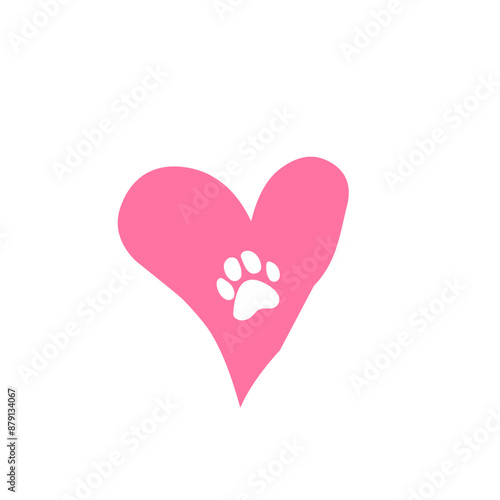 heart paw print vector element © metdi