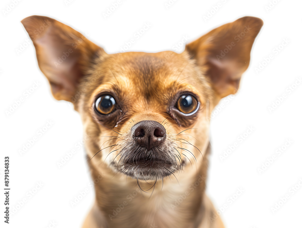 Adorable brown Chihuahua puppy sitting isolated on white background Adorable brown Chihuahua puppy sitting isolated on white background