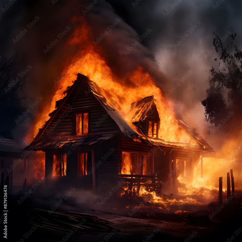 fire in the house, burning house fire in the house, burning house