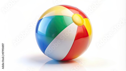 Beach ball isolated on white background, beach, ball, isolated, colorful, round, toy, summer, fun, recreation, leisure