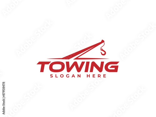 tow logo vector illustration. crane logo template
