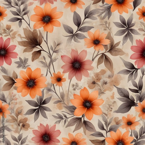 Wallpaper Mural Floral Pattern, Watercolor Design, Botanical Print Torontodigital.ca