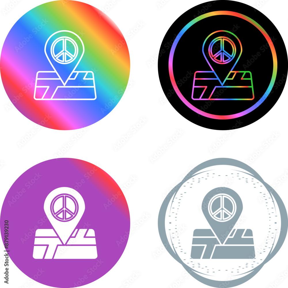 Peace Location Vector Icon