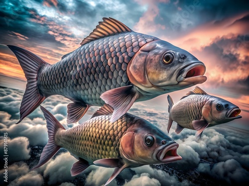 Japanese carp fly across the sky © Kateryna