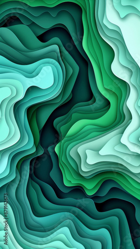 Abstract 3D Terrain Pattern with Blue Hues