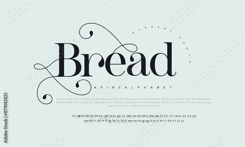 Bread elegant , Abstract technology science alphabet lowercase font. digital space typography vector illustration design