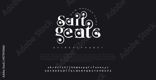 Suit geats Abstract elegant modern alphabet with urban style  font.