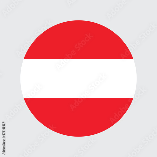 Austria country round circle flag Icon Circular Austrian National Flag sign symbol vector illustration