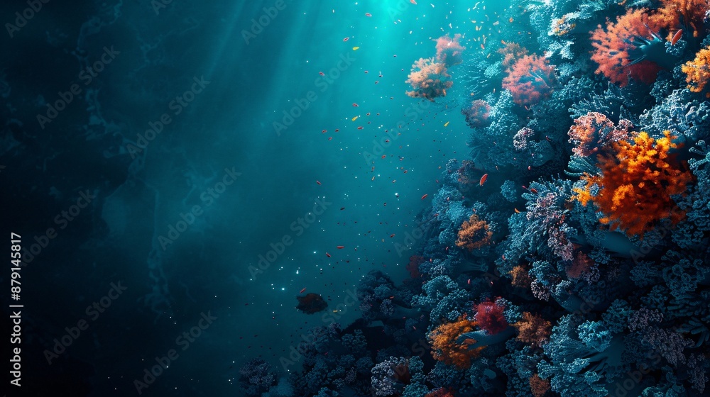 Obraz premium Underwater Coral Reef with Colorful Fish