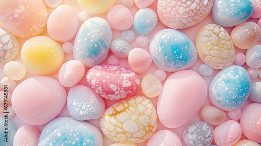 Pastel Eggs on Pink Background. Pastel Eggs on Pink Background.