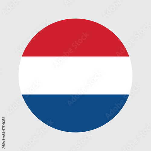 Netherlands Flag Circle Icon Round Circular netherlands National Flag sign symbol button vector illustration 