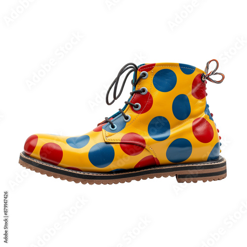 clown shoes isolated on white background genrated by AI.


 photo