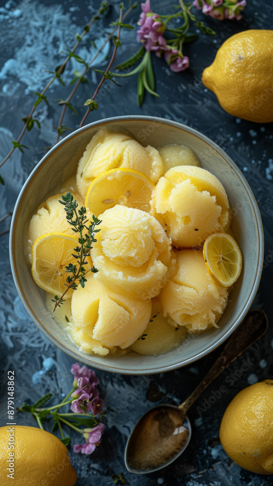 Refreshing Lemon Sorbet with Candied Peel Refreshing Lemon Sorbet with Candied Peel
