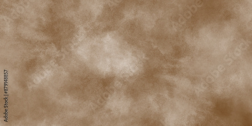 Abstract Background Texture Pattern with brown color, Heavily Mixed Wall Art paper texture, rustic dark wood with stains, Old brown paper parchment banner with distressed vintage grunge texture.	