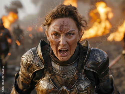 Wallpaper Mural Fierce warrior in battle Torontodigital.ca