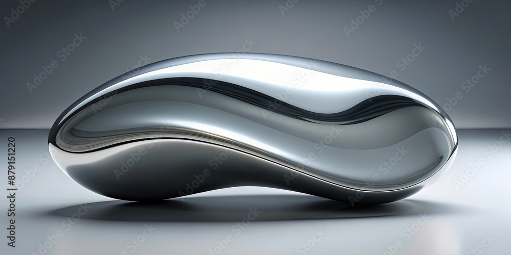 Abstract chrome shape in grey color, abstract, chrome, shape, grey, metallic, shiny, modern, design, futuristic, geometric Abstract chrome shape in grey color, abstract, chrome, shape, grey, metallic, shiny, modern, design, futuristic, geometric