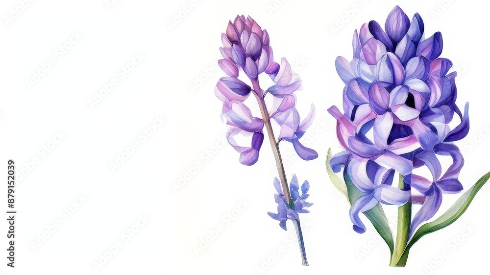 Watercolor Hyacinth Flowers Watercolor Hyacinth Flowers