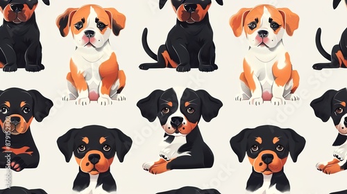 Puppy pattern wallpaper © pixelwallpaper