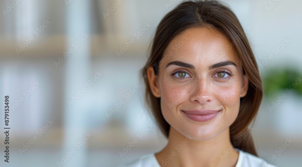 Confident young woman with green eyes Confident young woman with green eyes