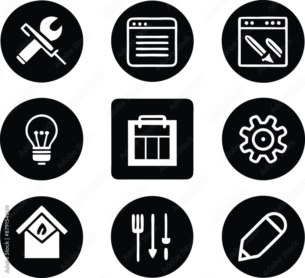 set of workshop icon illustration. communication, business, management, leadership, seminar, support, person set of workshop icon illustration. communication, business, management, leadership, seminar, support, person