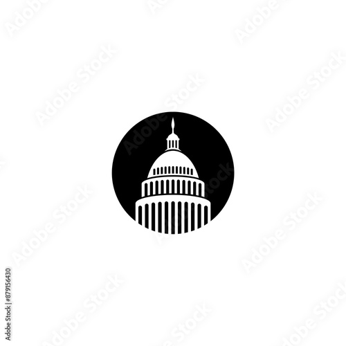 Capitol building logo. Government icon isolated on white background