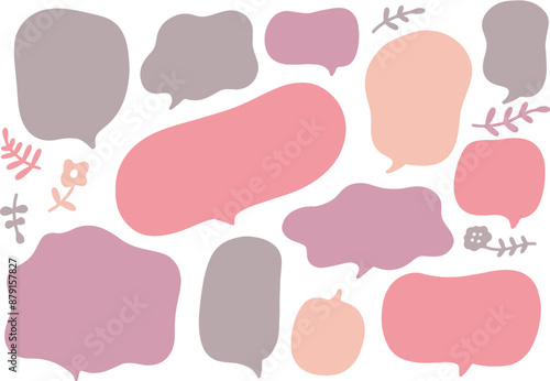 秋カラーのふきだしセット