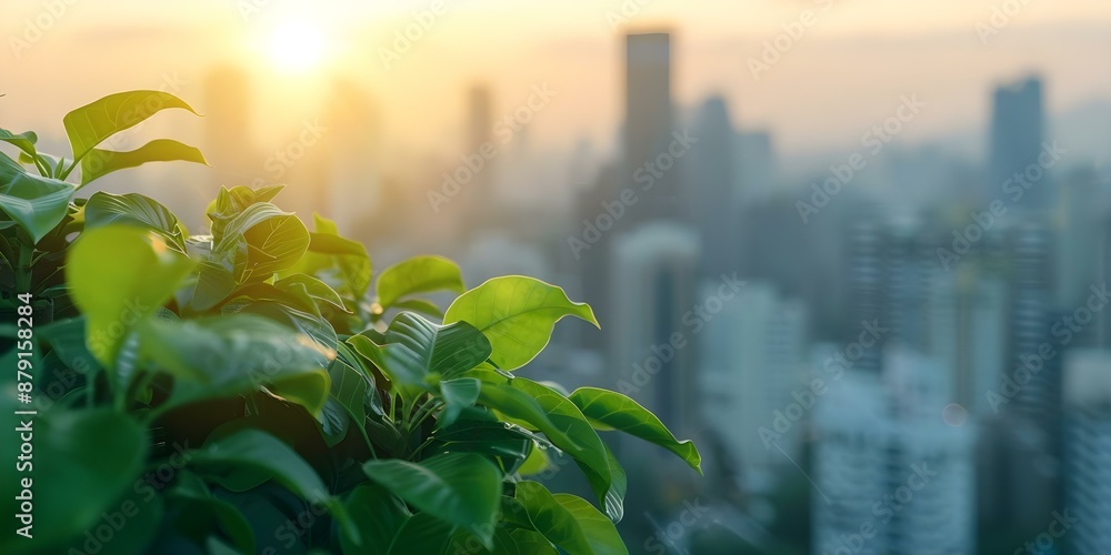 A futuristic eco-friendly cityscape with green urban nature at sunset. Concept Architecture, Futuristic Design, Urban Nature, Eco-Friendly, Sunset Sky A futuristic eco-friendly cityscape with green urban nature at sunset. Concept Architecture, Futuristic Design, Urban Nature, Eco-Friendly, Sunset Sky