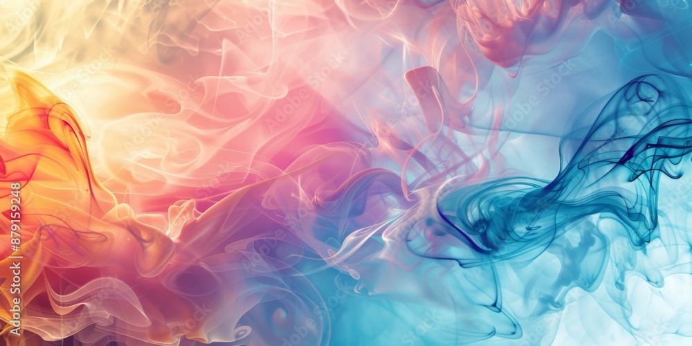 Obraz premium Vibrant Abstract Curved Lines Background: Colorful and Ethereal Display, Perfect for Mobile and Computer Wallpapers, Featuring Beautiful Natural Graphical Abstract Art, High-Resolution AI-Generated