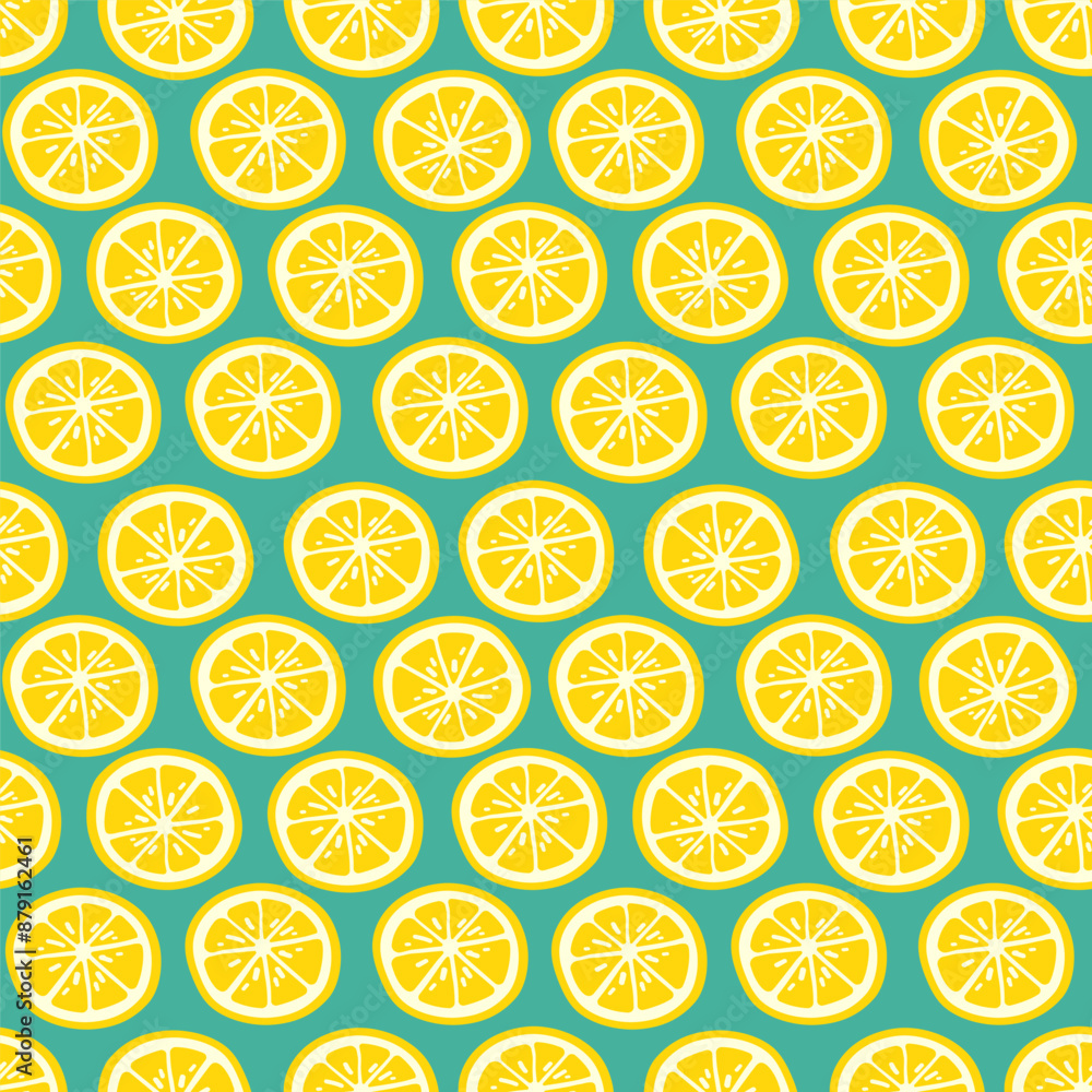 Background with slices of lemons. Vector seamless pattern with citrus fruits. Background with slices of lemons. Vector seamless pattern with citrus fruits.