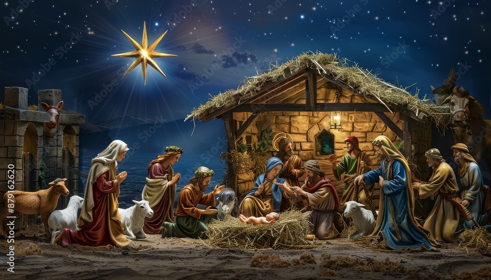 The Nativity Scene: Mary, Joseph, and the Adoration of the Shepherds The Nativity Scene: Mary, Joseph, and the Adoration of the Shepherds