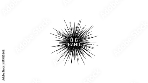 Big Bang symbol, black isolated silhouette