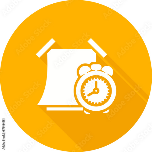 Sticky note with alarm clo Vector Icon
