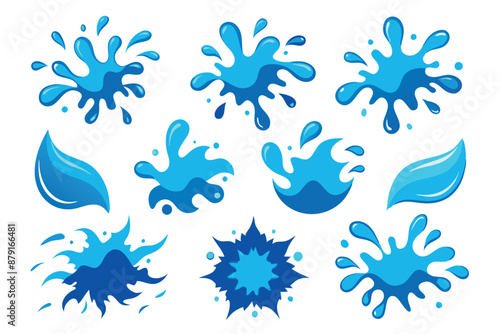 set of water splashes vector illustration