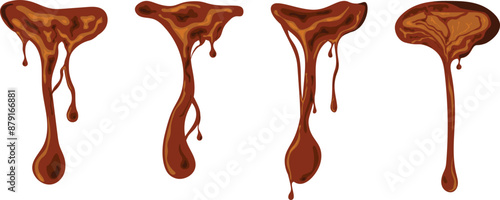 coffee or chocolate liquid drop vector illustration collection
