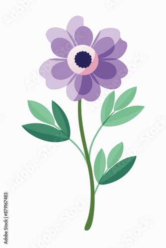 Anemone plant minimal design vector illustration