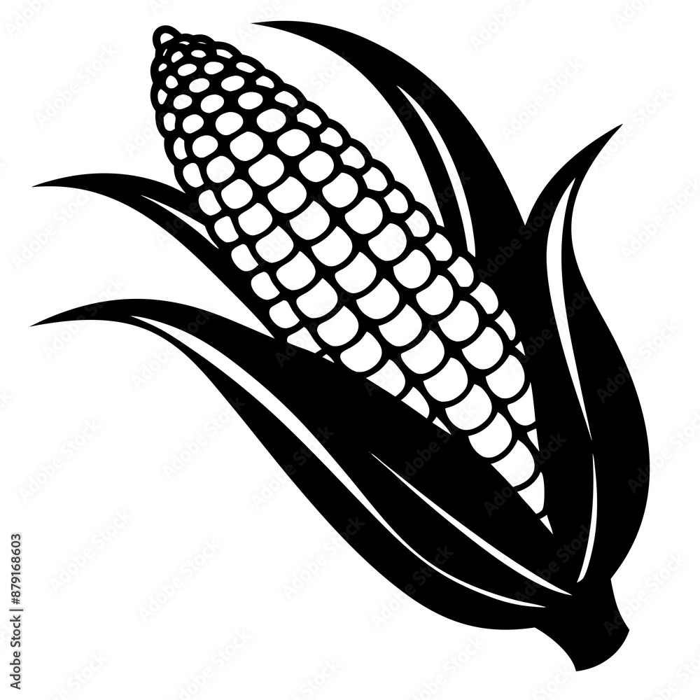 Corn silhouette icon isolated Vector illustration Corn silhouette icon isolated Vector illustration