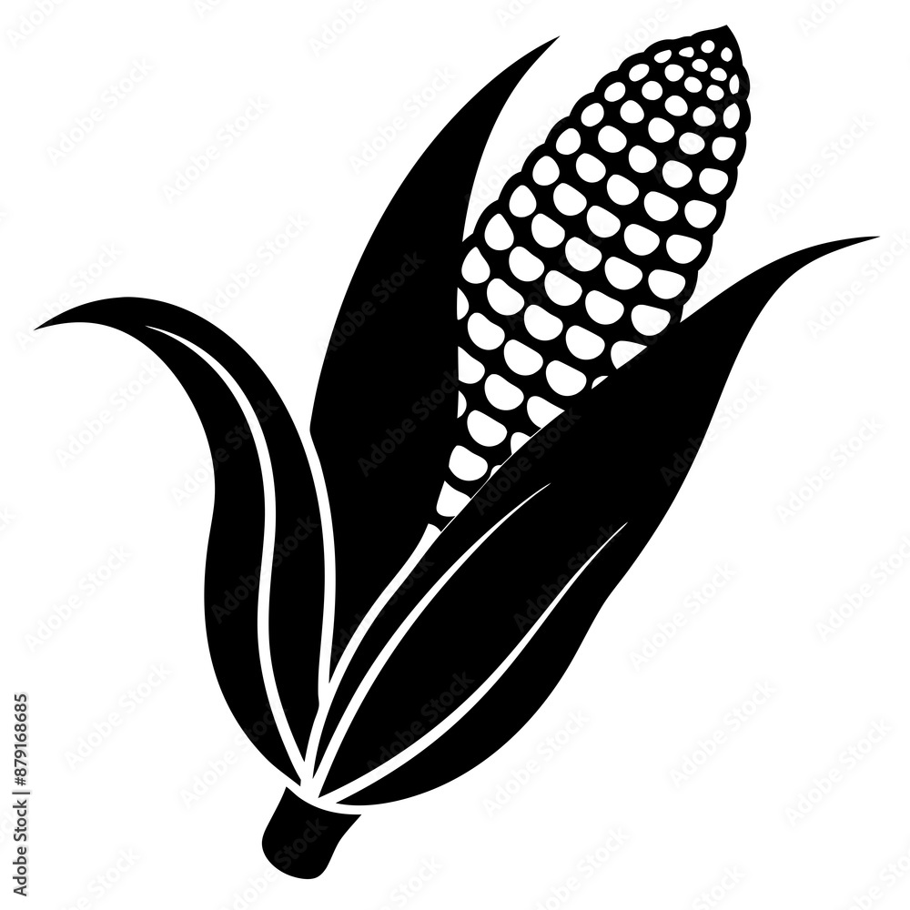 Corn silhouette icon isolated Vector illustration Corn silhouette icon isolated Vector illustration