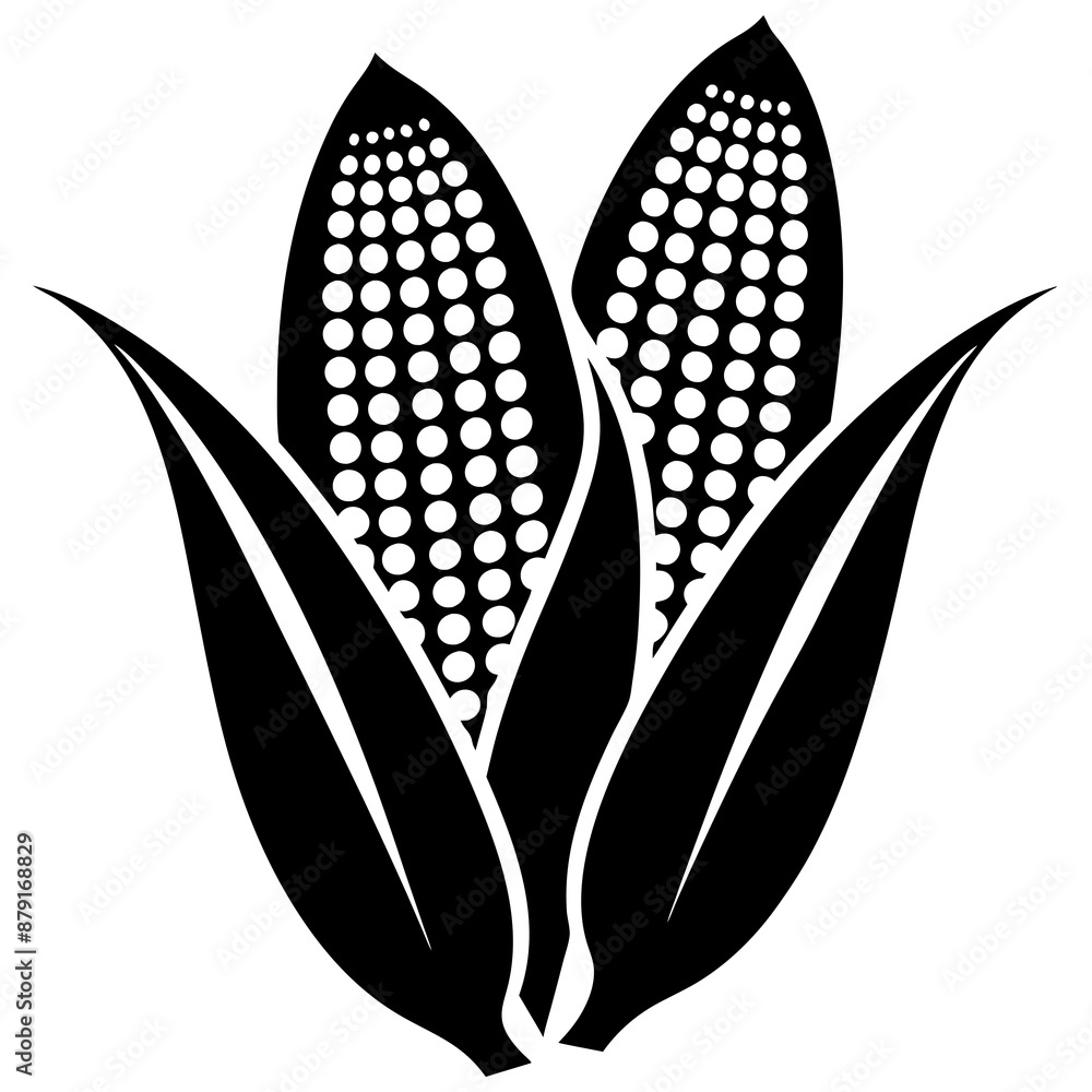 Corn silhouette icon isolated Vector illustration Corn silhouette icon isolated Vector illustration