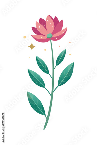 cosmos plant minimal design vector illustration