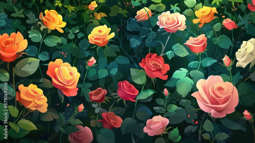 Vibrant Rose Garden Vibrant Rose Garden