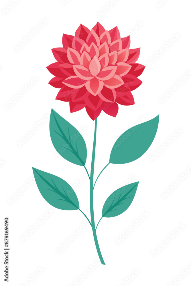Dahlia Plant minimal design vector illustration Dahlia Plant minimal design vector illustration