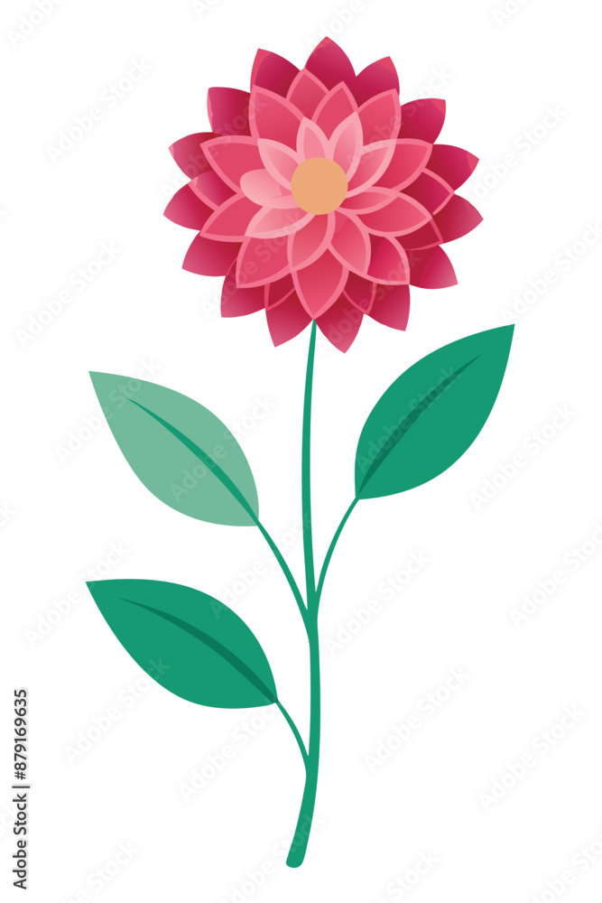 Dahlia Plant minimal design vector illustration Dahlia Plant minimal design vector illustration