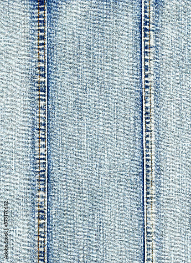 Obraz premium Stone washed denim skirt fabric seam stitching detail background