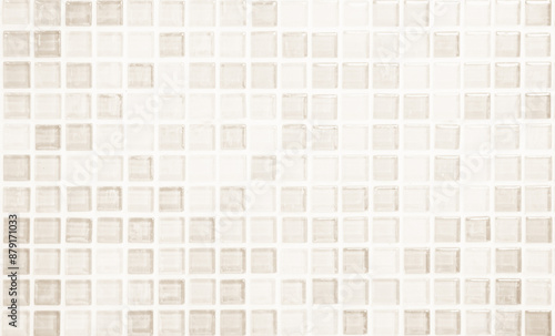 White and Cream ceramic tile wall texture and seamless background. High resolution photo.