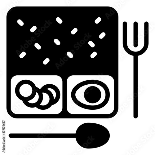 lunch box icon, glyph icon style