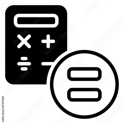 calculator icon, glyph icon style