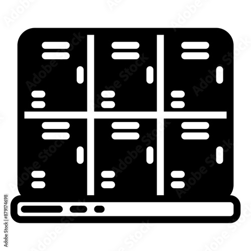 locker icon, glyph icon style